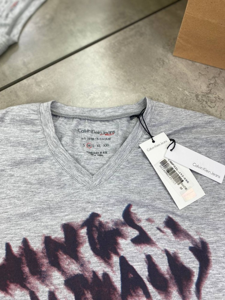 Футболка серая Calvin Klein f171, фото №4