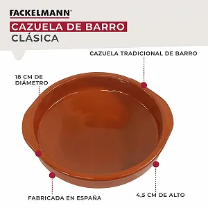 Кастрюля глиняная Fackelmann традиционная 18 см Натуральный цвет synthetic.ua - Фото 1