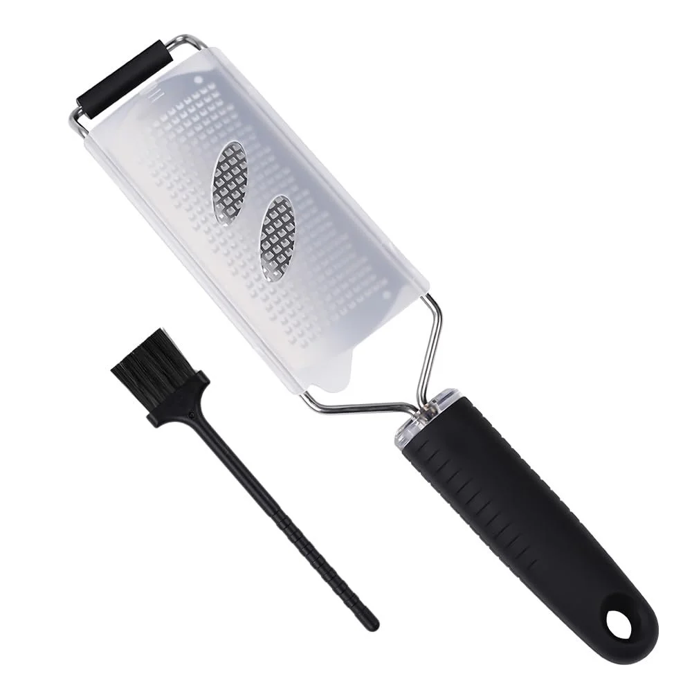 Терка для сиру Пармезан, цедри лимона, ручна з нержавіючої сталі з гумовою ручкою, фото №1