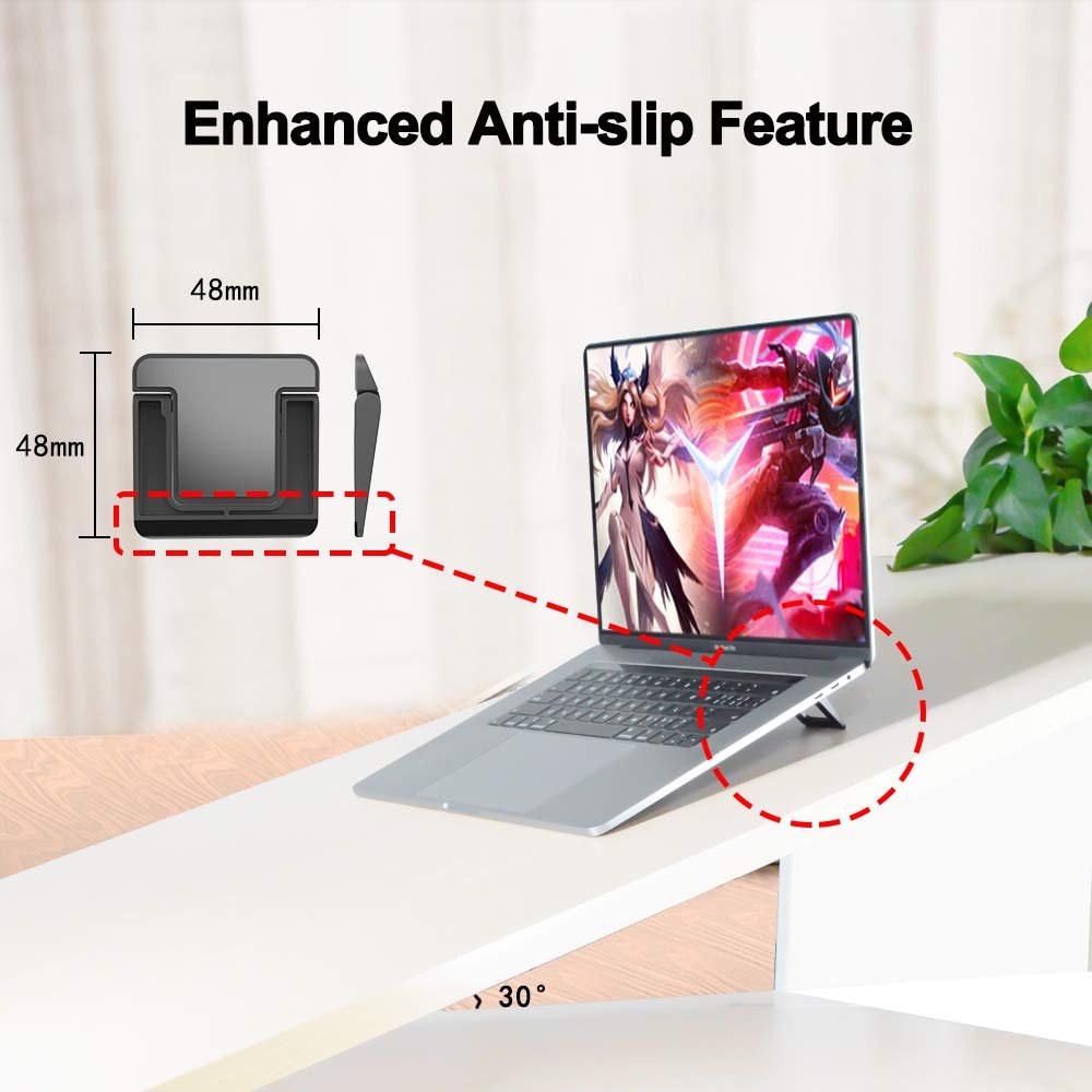 Подставка для ноутбука складная невидимая охлаждающая мини подкладка клейкие подушечки для ноутбука MacBook и Bluetooth клавиатуры, фото №3