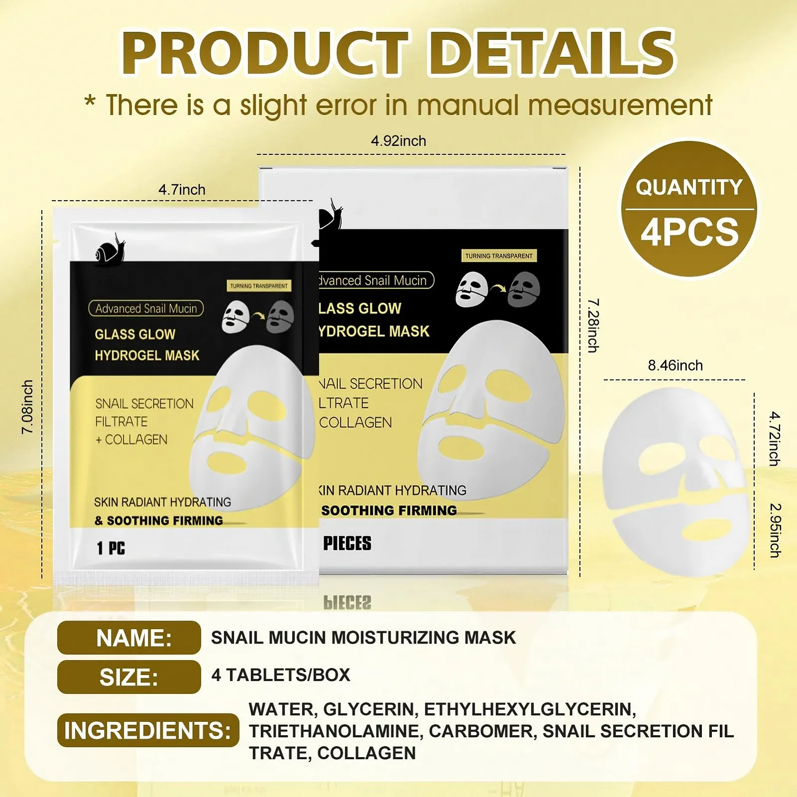 Маска Allony Муцин Равлика Advanced, Нічна Колагенова, фото №7