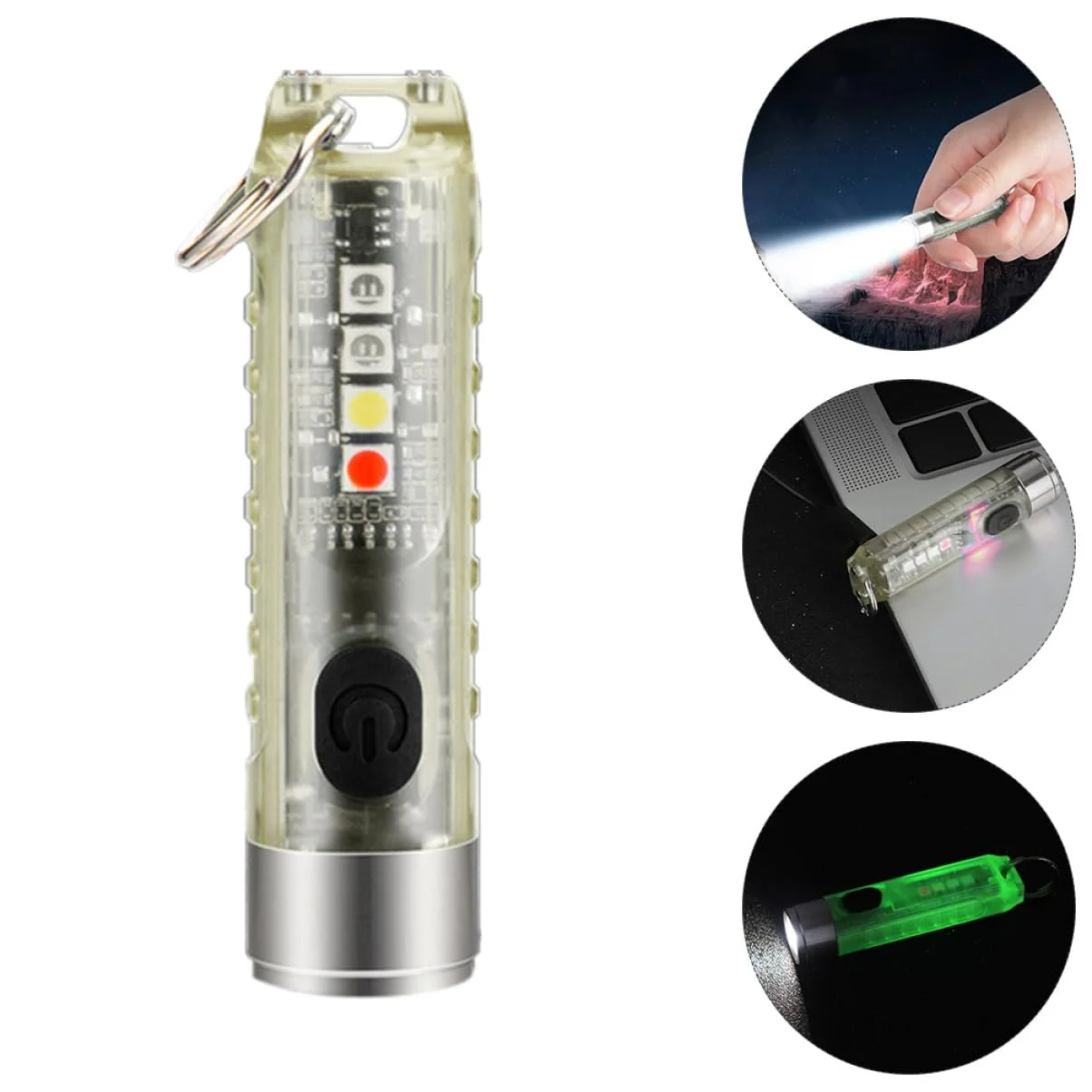 Ліхтарик USB зарядний малий LED брелок портативний для активного відпочинку легкий для кемпінгу та надзвичайних ситуацій, фото №4