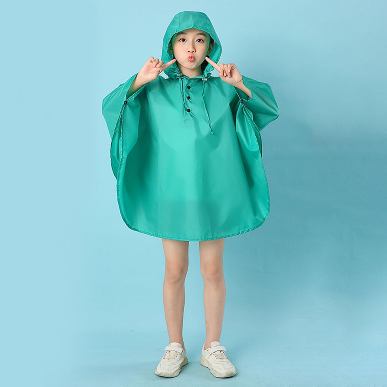 Легкая детская куртка-дождевик Qzeanxy Унисекс Для улицы Водонепроницаемый детский дождевой пончо с капюшоном, фото №4 Легкая детская куртка-дождевик Qzeanxy Унисекс Для улицы Водонепроницаемый детский дождевой пончо с капюшоном, фото №4