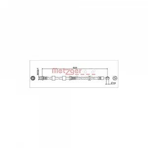 Гальмівний шланг METZGER 4111742 GREENPARTS для MITSUBISHI, передня вісь справа - Фото 1