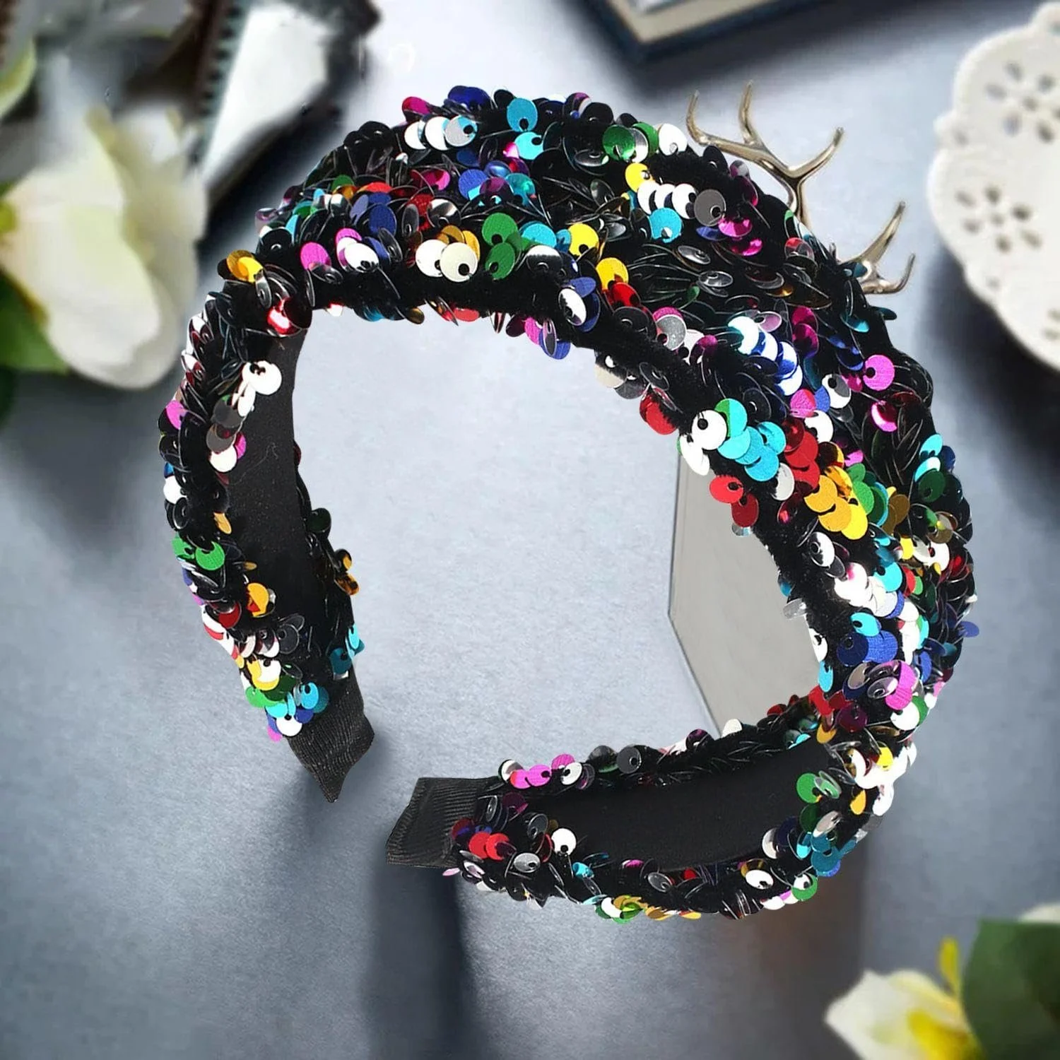 Набор из 2-х блестящих обручей на голову., фото №4