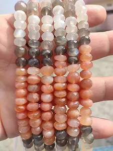 Бусины Лунный Камень натуральный мульти ограненные рондель 7-7.5 мм synthetic.ua - Фото 1