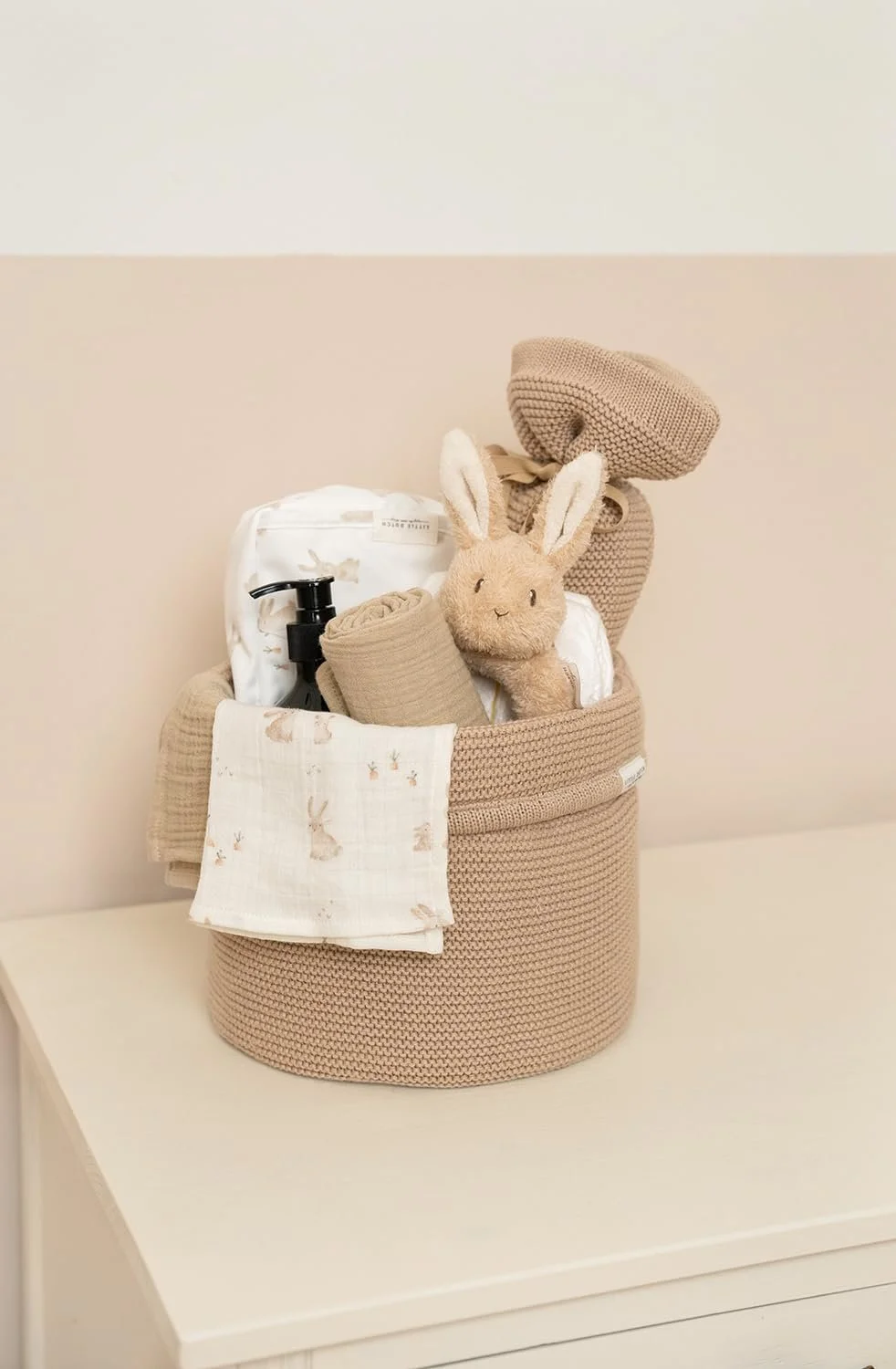 Органайзер для пеленального столика Little Dutch Вязаная Круглая Newborn Naturals Pure Бежевый, фото №3