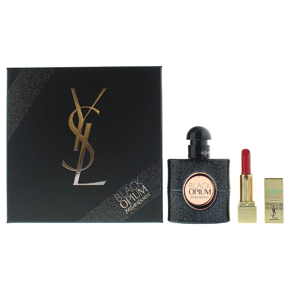 Набор Yves Saint Laurent Black Opium (Парфюмерная вода, 30 мл + Мини-помада Rouge Pur Couture 1.1.4 мл), 200 г, фото №1