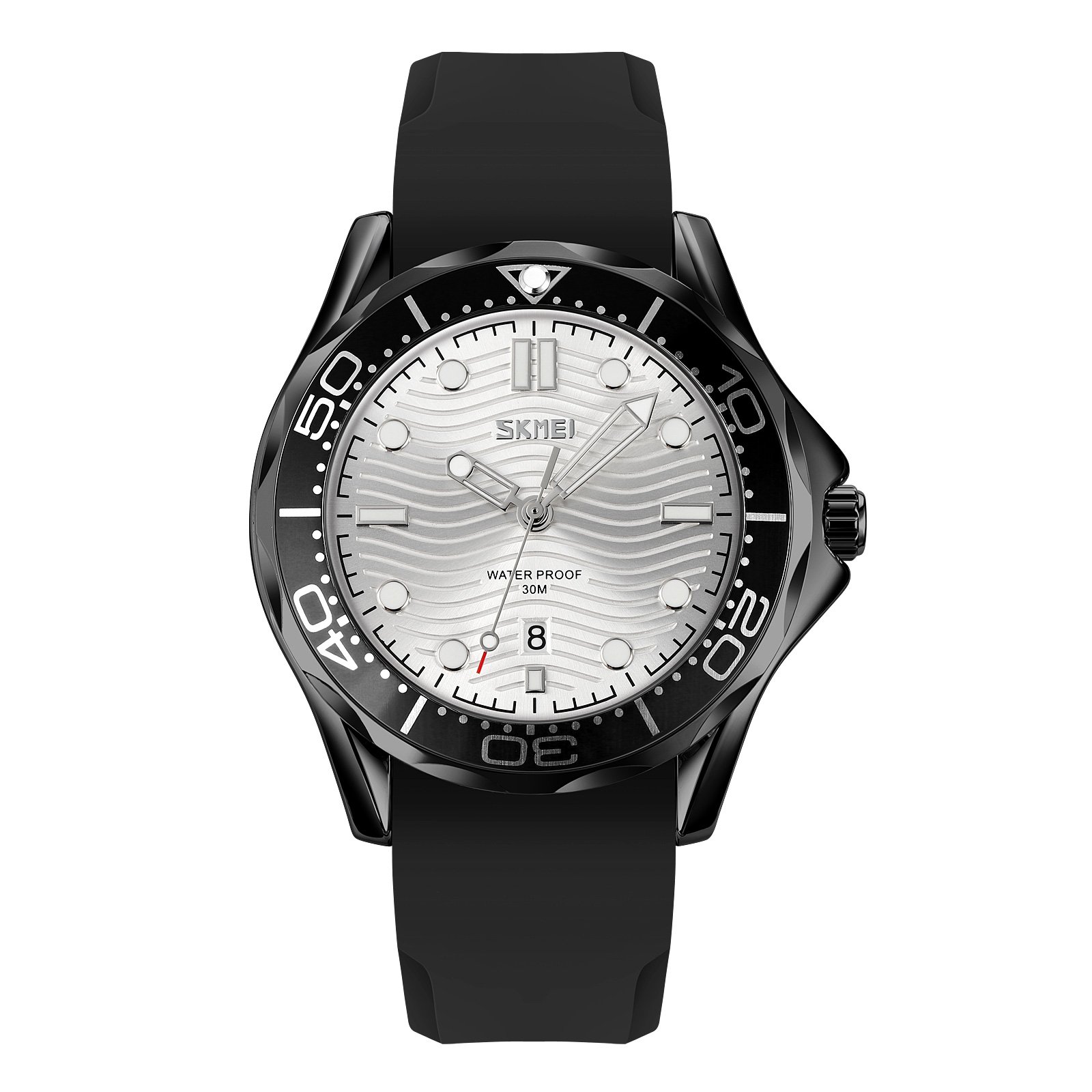 Годинник Skmei 9276 Black-Silver Силіконовий ремінець, фото №1