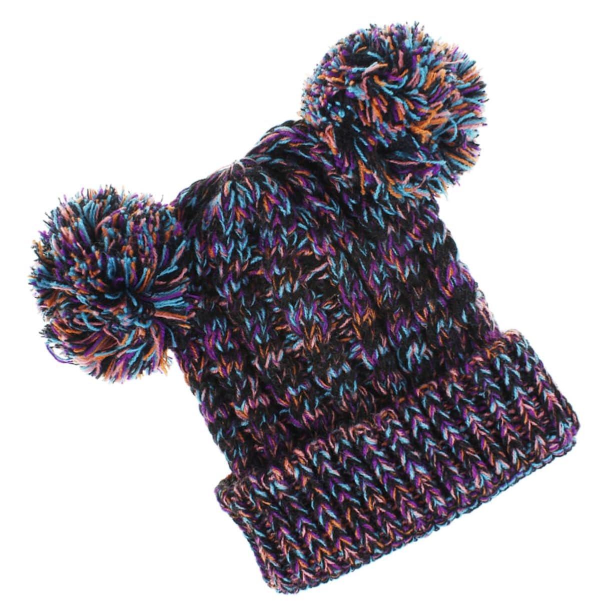 В'язана шапка WRITWAA з подвійним помпоном для дівчинки, 3 шт., фіолетова, фото №2