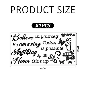 Наклейки на стіну Надихаючі фрази з метеликами та квітами 1 шт. synthetic.ua - Фото 1