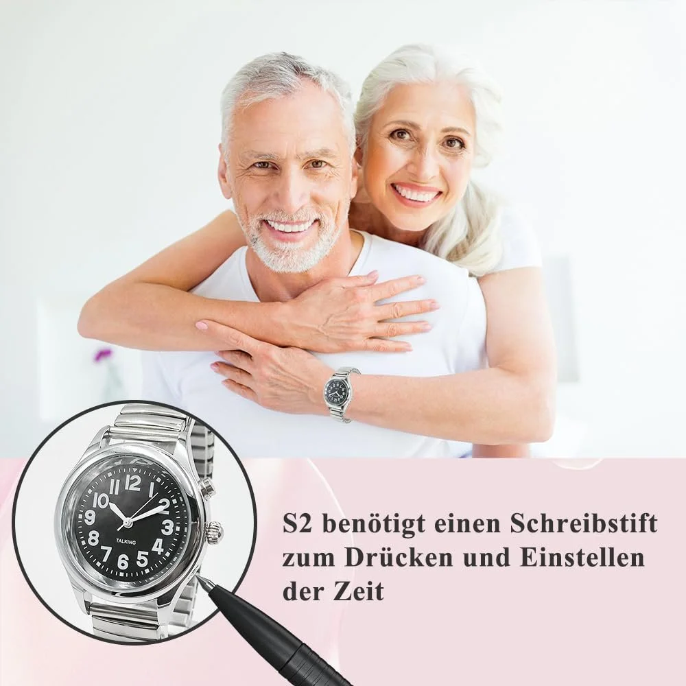 Говорящие часы Maujoy для женщин для слепых пожилых людей с нарушениями зрения, громкий и чистый голос, говорит на немецком языке, фото №7 Говорящие часы Maujoy для женщин для слепых пожилых людей с нарушениями зрения, громкий и чистый голос, говорит на немецком языке, фото №7