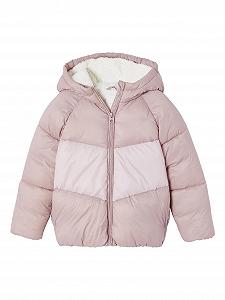 Куртка стеганная с капюшоном Vertbaudet для девочки, Colorblock - Фото 1