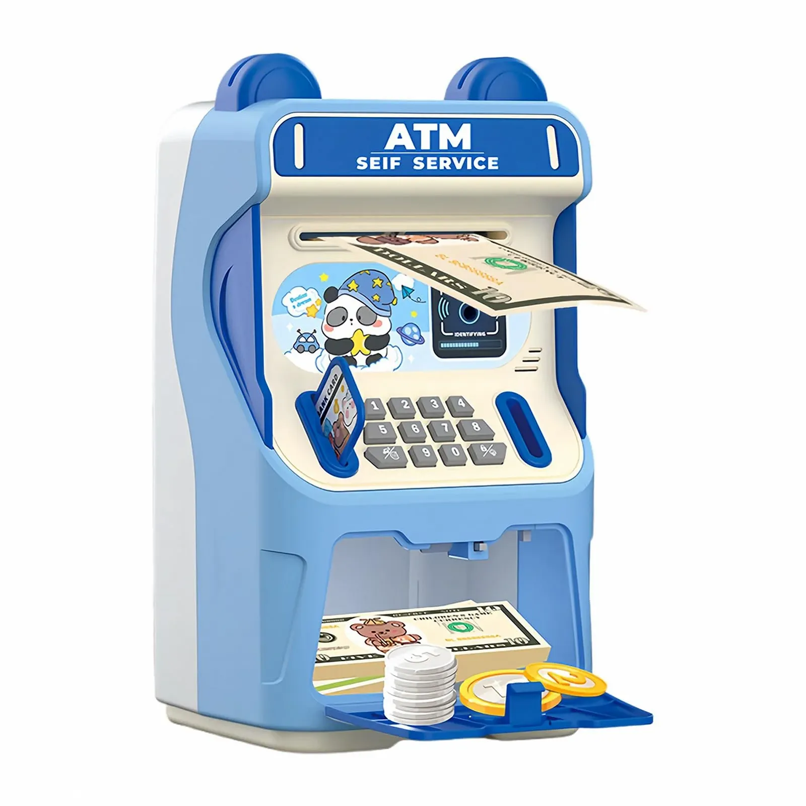 Банкомат дитячий іграшковий Навчальний з розпізнаванням обличчя та слотом для картки Кролик, фото №9