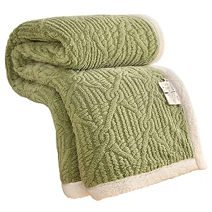 Одеяло Hayisugal Sherpa Cuddly, Пушистое одеяло для сна, Супер мягкое флисовое одеяло как одеяло для дивана, Покрывало или одеяло, Одеяло для дивана, Зеленое, 200 x 230 см - Фото 1