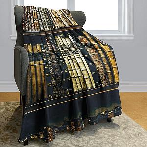 Покривало YISUMEI Фланель М’яка Покривало з флісу 150 x 200 см Книжкова полиця Стара книга synthetic.ua - Фото 1