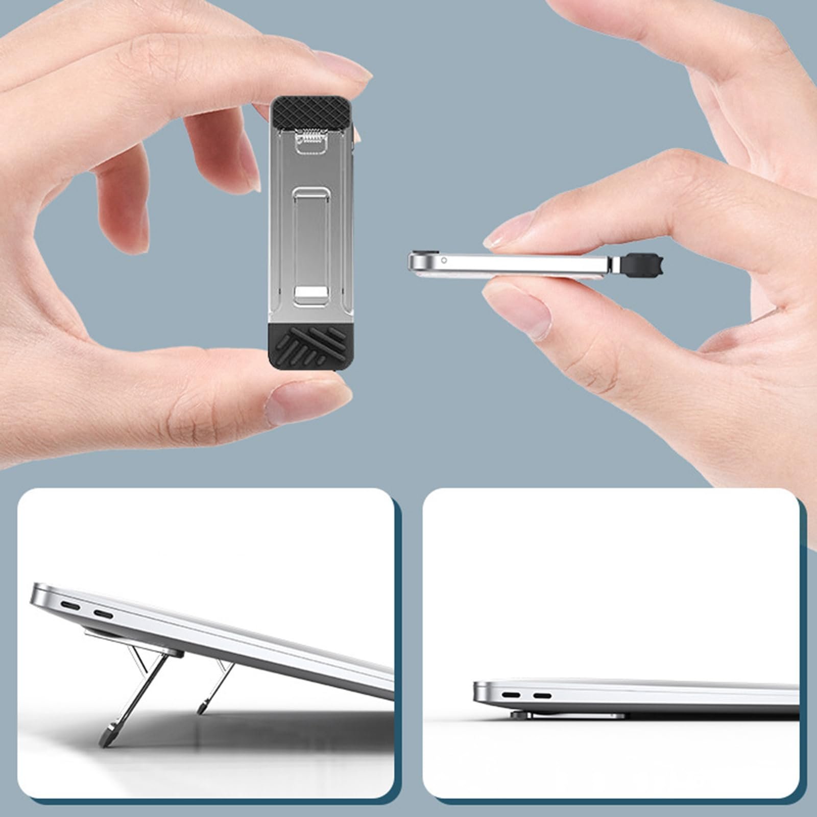 Портативная Подставка для Ноутбука Складная Основа Держатель для Ноутбука Охлаждающая Подставка Алюминиевая Рама, фото №2