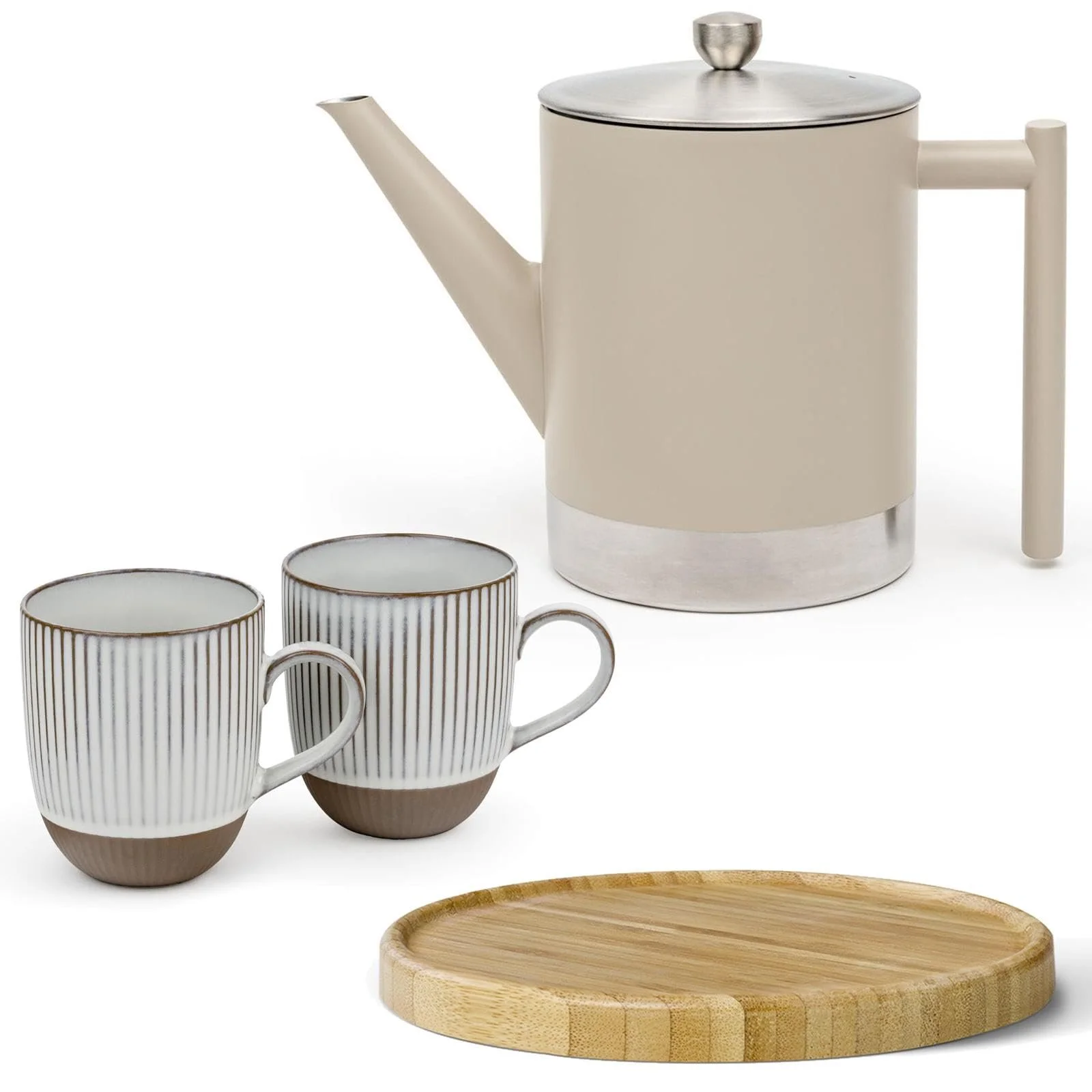 Чайник-заварник Bredemeijer Двостінний з нержавіючої сталі Taupe, 1.2 літра, фото №1