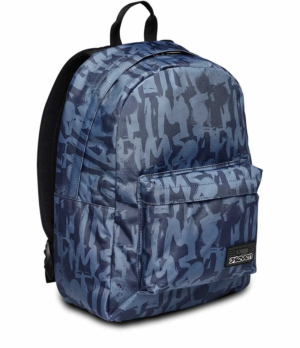 Ранець Seven ISCHOOLPACK Місткий шкільний ранець для підлітків, дівчаток та хлопчиків, з відділенням для ноутбука та USB-портом, італійський дизайн, різнокольоровий, синій, розмір Unit, сучасний, фото №1