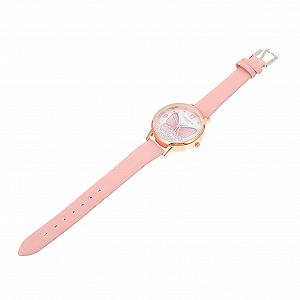 Часы LIFKOME Кварцевые С Кожаным Ремешком С Дизайном Бабочки Большие Цифры Устойчивые К Царапинам Удобные в Носке - Фото 1