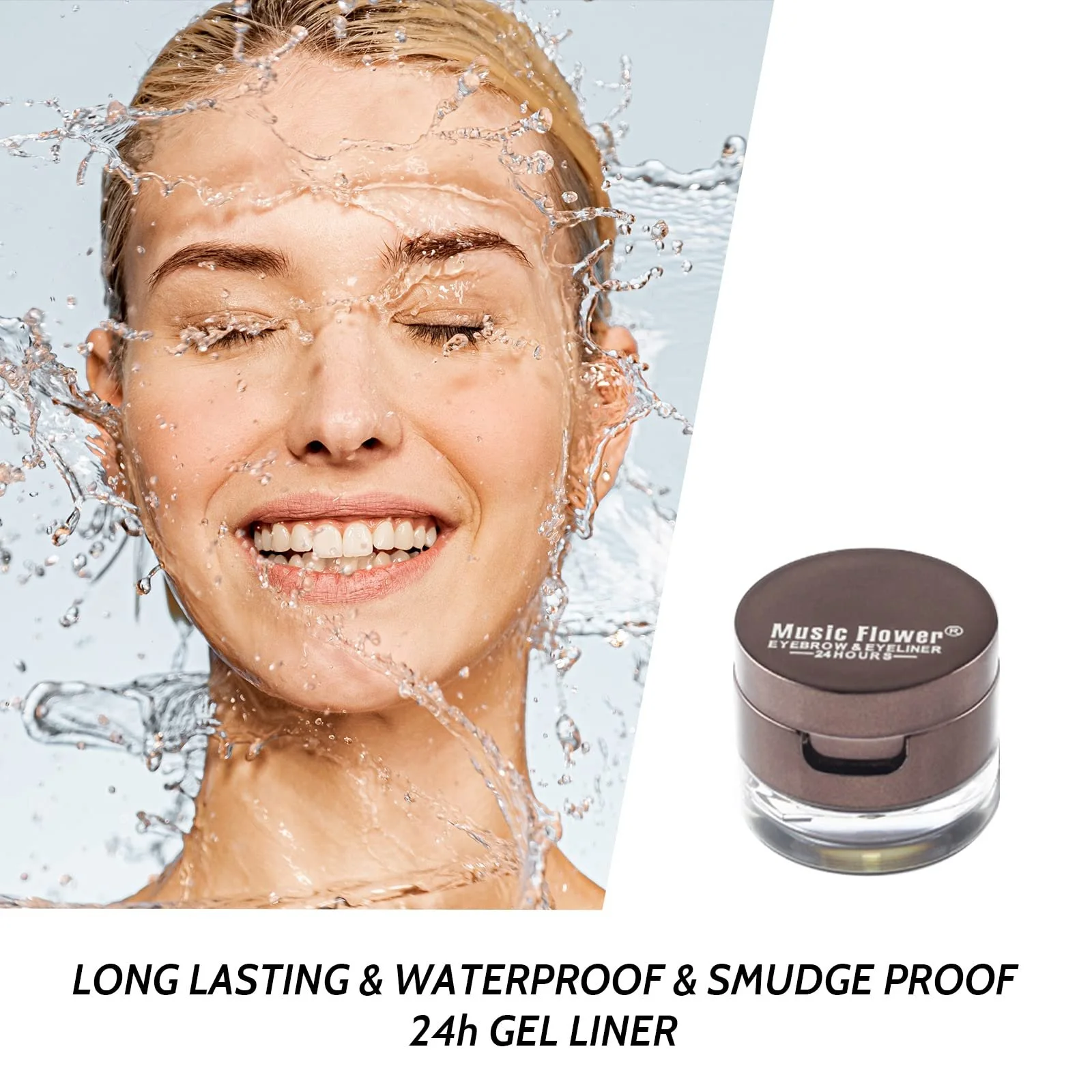 Набір Music Flower Eyeliner & Eyebrow Powder 4-в-1 водостійка, фото №3