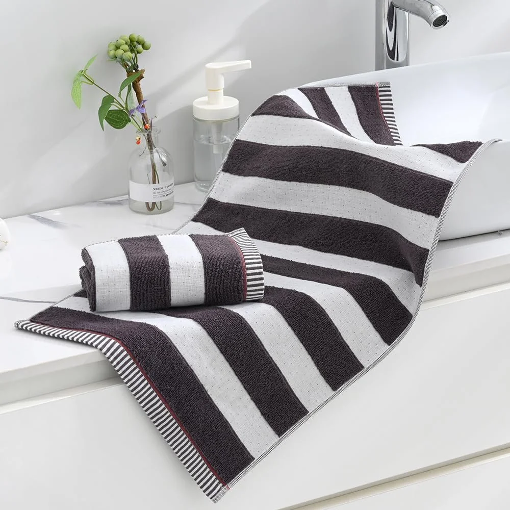 Рушник sense gnosis Brown Stripe 100% Cotton Gauze Ribbed 33x73 см 2 шт., фото №3