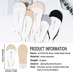 Жіночі бавовняні шкарпетки для босоніжок і високих підборів, 6 пар synthetic.ua - Фото 1