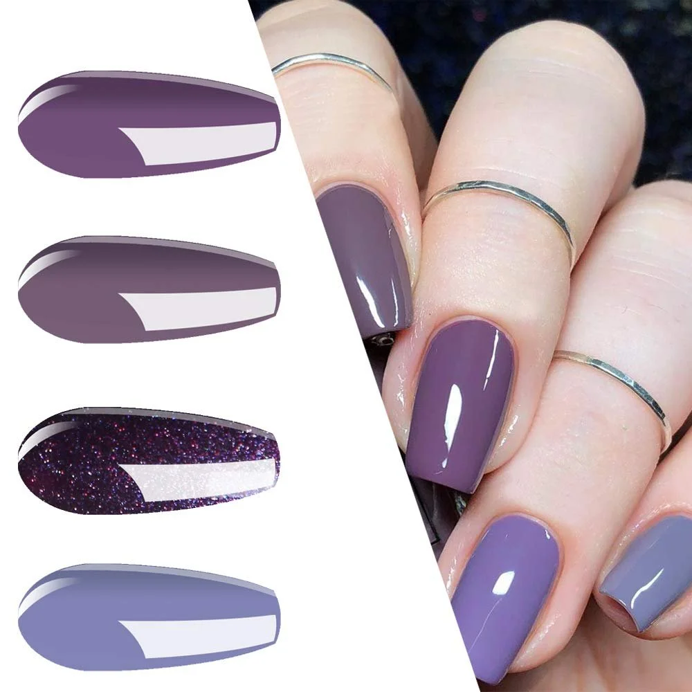 Гель-лак Vishine Набор 4 цвета по 15 мл Фиолетовый, фото №2