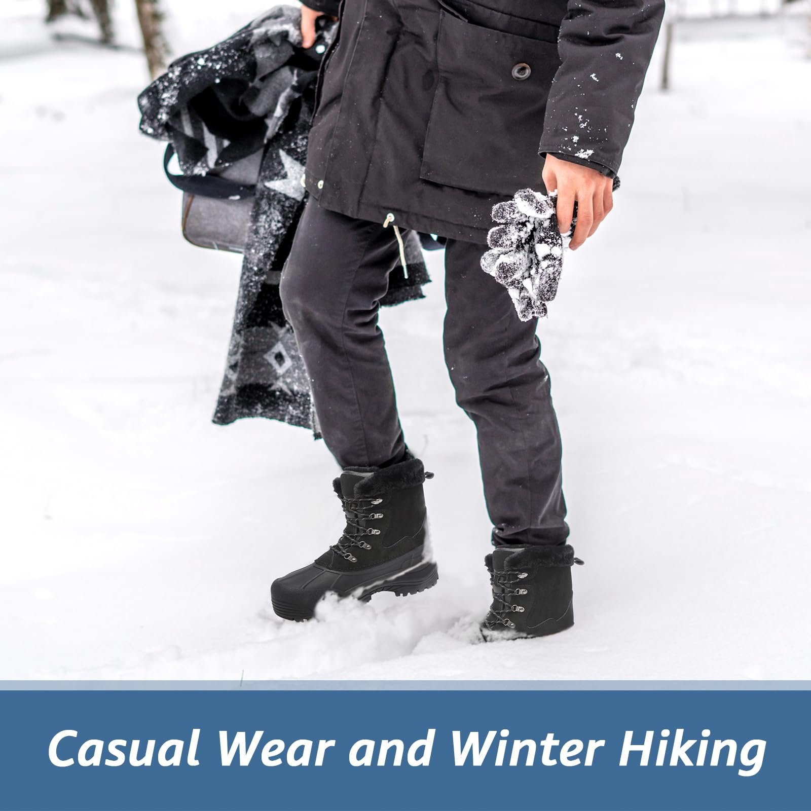 Чоловічі утеплені зимові черевики FREE SOLDIER Водонепроникні Нековзкі, фото №7