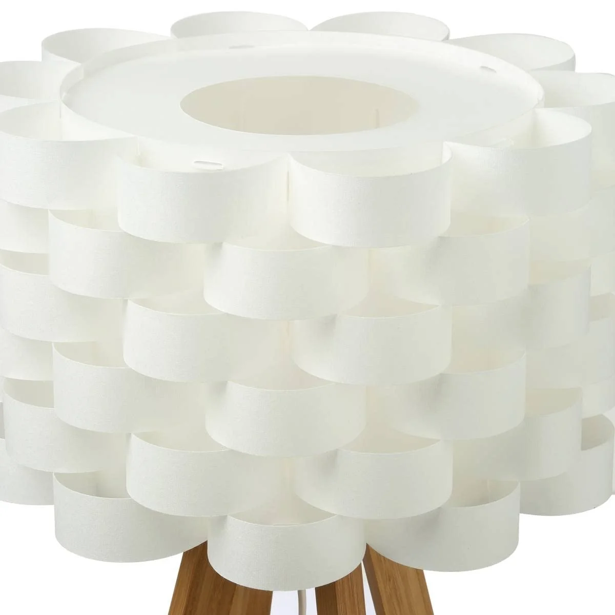 Настільна лампа Sleek Bamboo stand and fibreglass look woven lampshade Бамбукова підставка та плетений абажур під скловолокно, фото №4