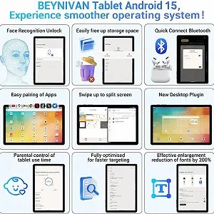 Планшет 11'' Full HD BEYNIVAN M148 12+24/256 ГБ 8 ядер Android 15 8000 мАч Серый synthetic.ua - Фото 1