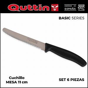 Набор столовых ножей Quttin Basic 11 см, 6 шт., черный synthetic.ua - Фото 1