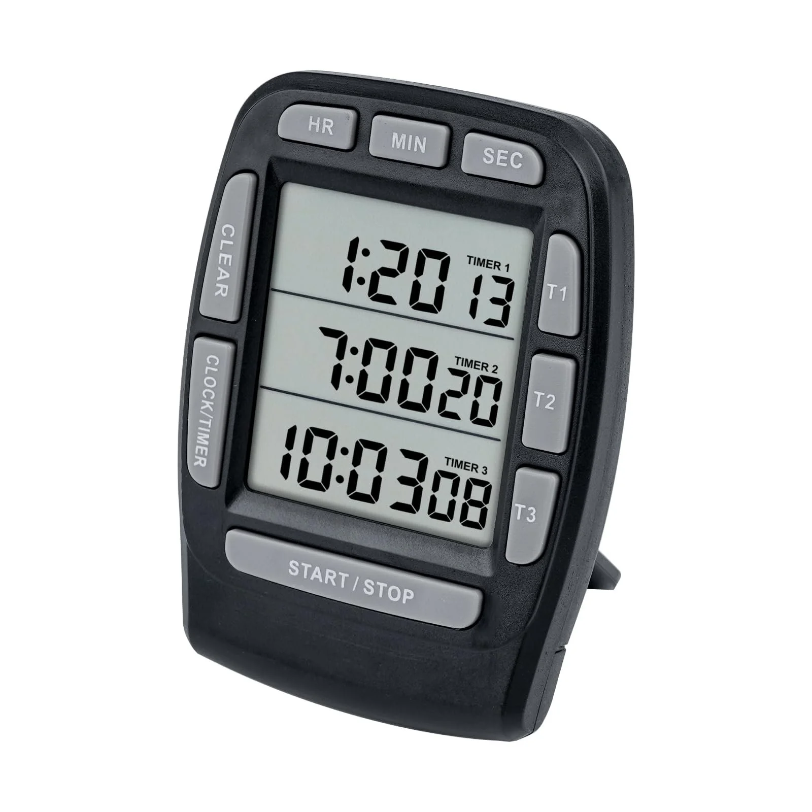 Цифровой таймер Jayron JR-KT001 3-канальный LCD Магнитный с часами и будильником, фото №1 Цифровой таймер Jayron JR-KT001 3-канальный LCD Магнитный с часами и будильником, фото №1