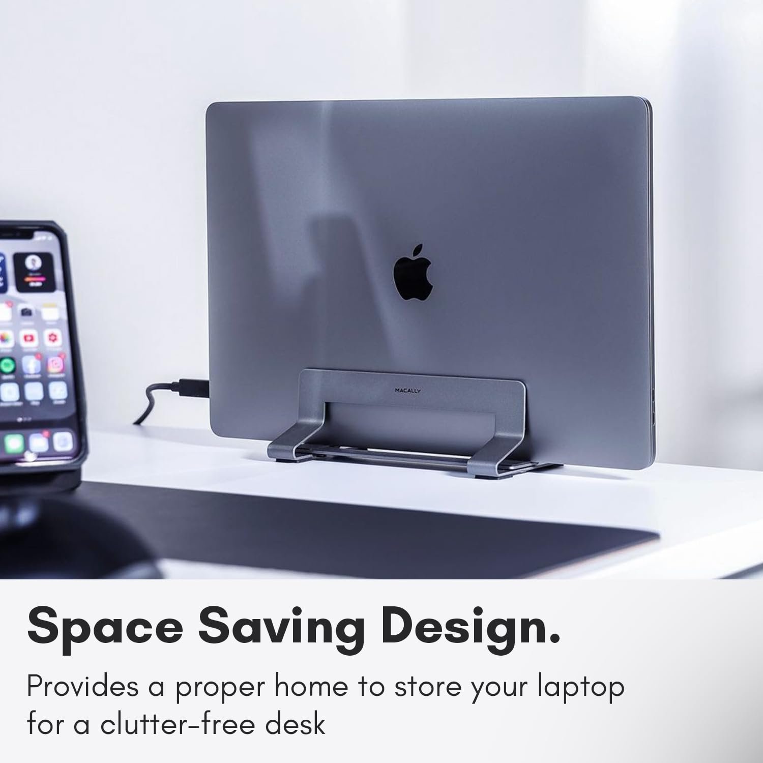 Підставка Вертикальна Macally для ноутбука Регульована Сірий, фото №4