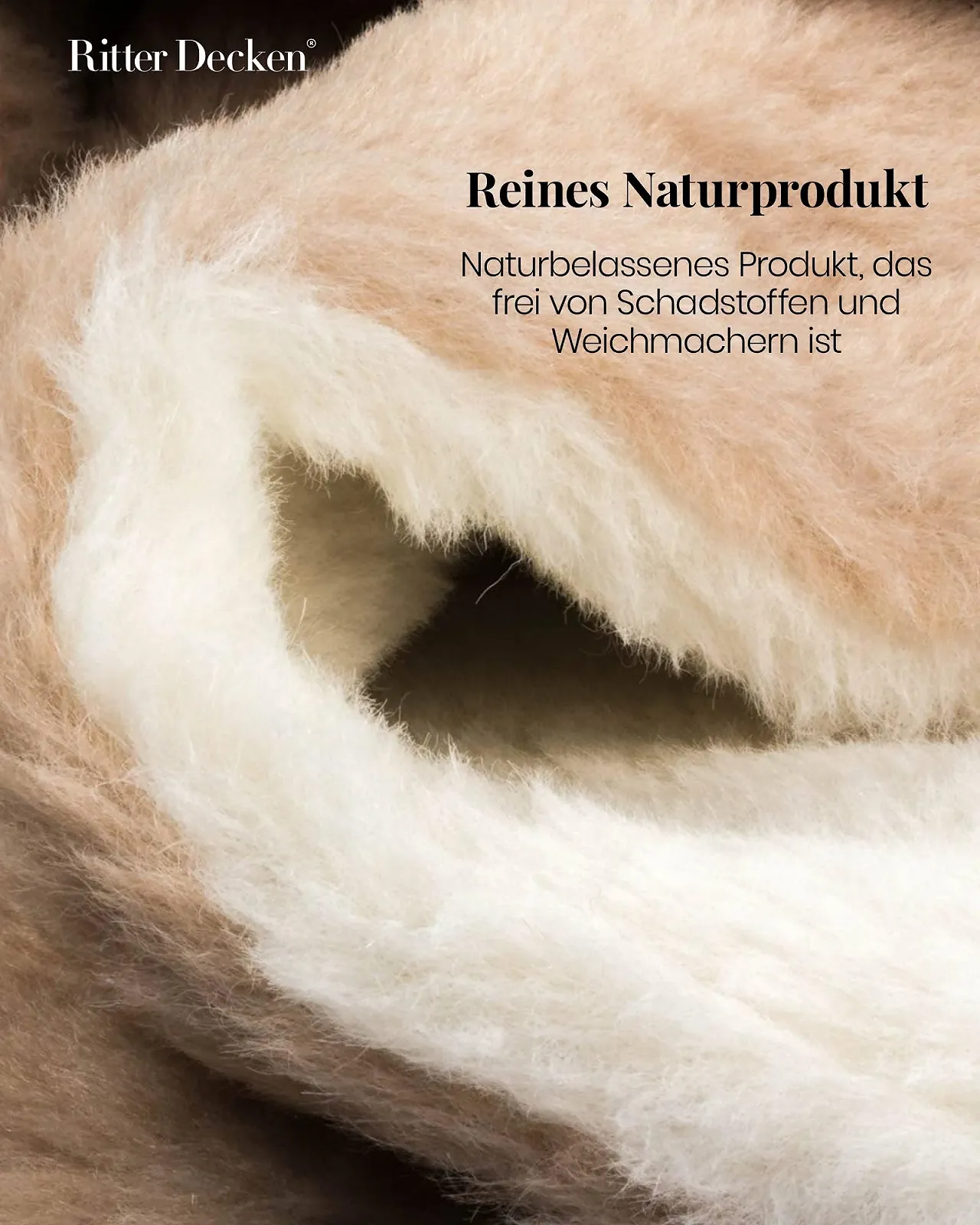 Покривало Ritter Decken La Paz Alpaca, 140 x 220 см, кремово-верблюжий, фото №5