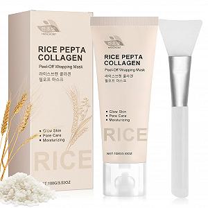 Маска-плівка для обличчя Rice Pepta Collagen, нічна маска з колагеном, глибоке зволоження, підвищення пружності шкіри - Фото 1
