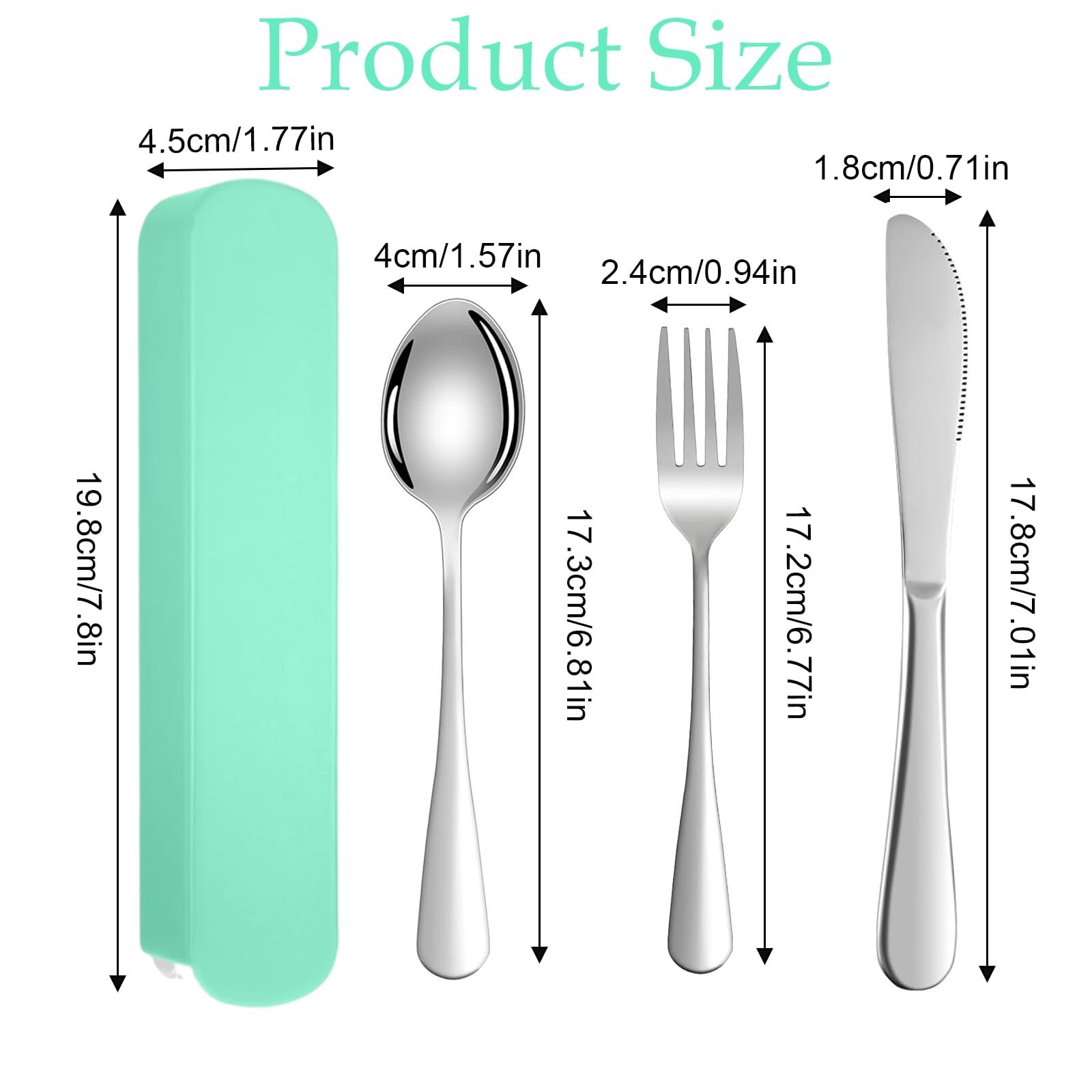 Набор столовых приборов для путешествий ZSRVAJ с футляром для 1 человека, портативный набор из нержавеющей стали, фото №2 Набор столовых приборов для путешествий ZSRVAJ с футляром для 1 человека, портативный набор из нержавеющей стали, фото №2