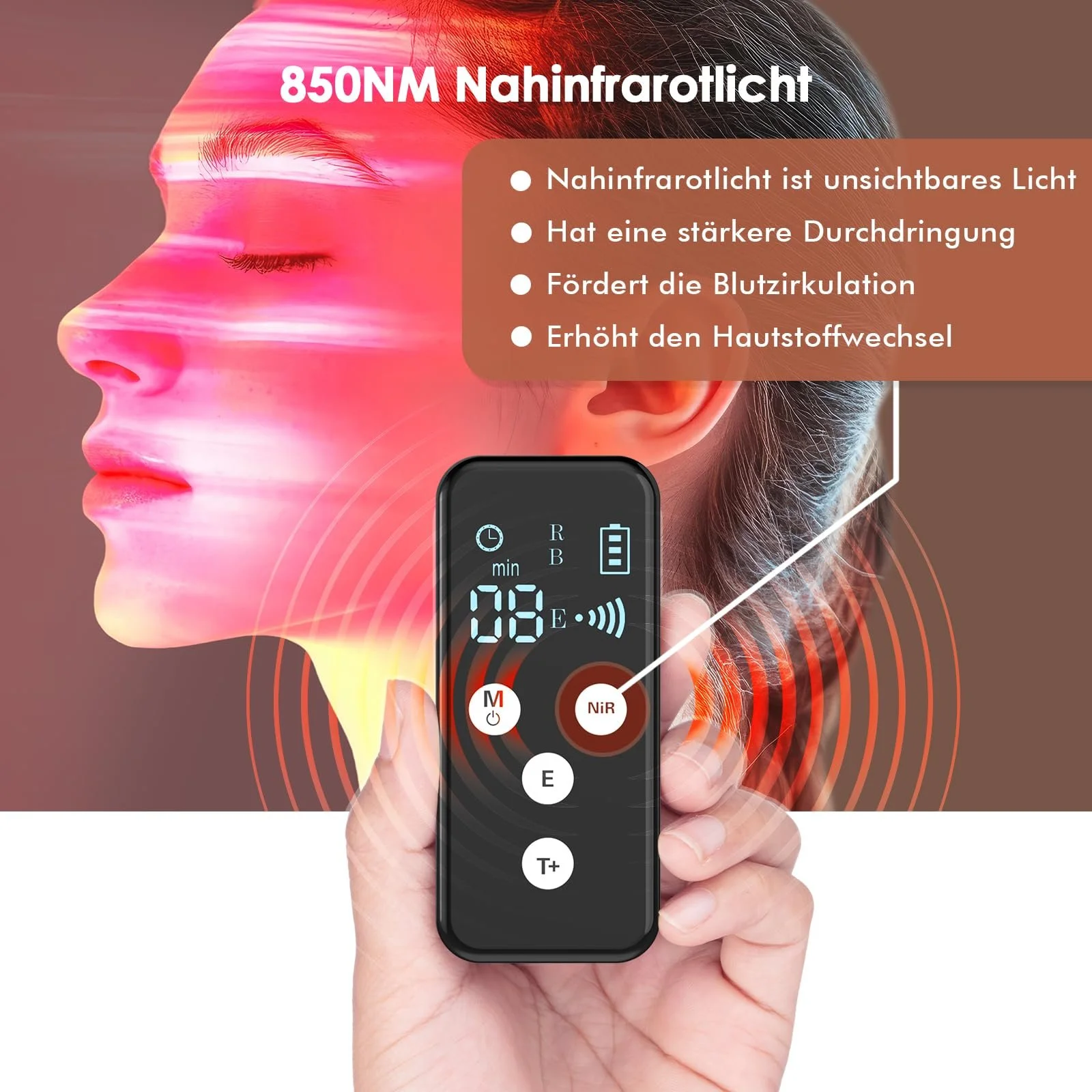 LED Лампа для обличчя з червоним світлом та охолоджуючою маскою, ближнє інфрачервоне світло + 7 кольорів LED, фото №6 LED Лампа для обличчя з червоним світлом та охолоджуючою маскою, ближнє інфрачервоне світло + 7 кольорів LED, фото №6