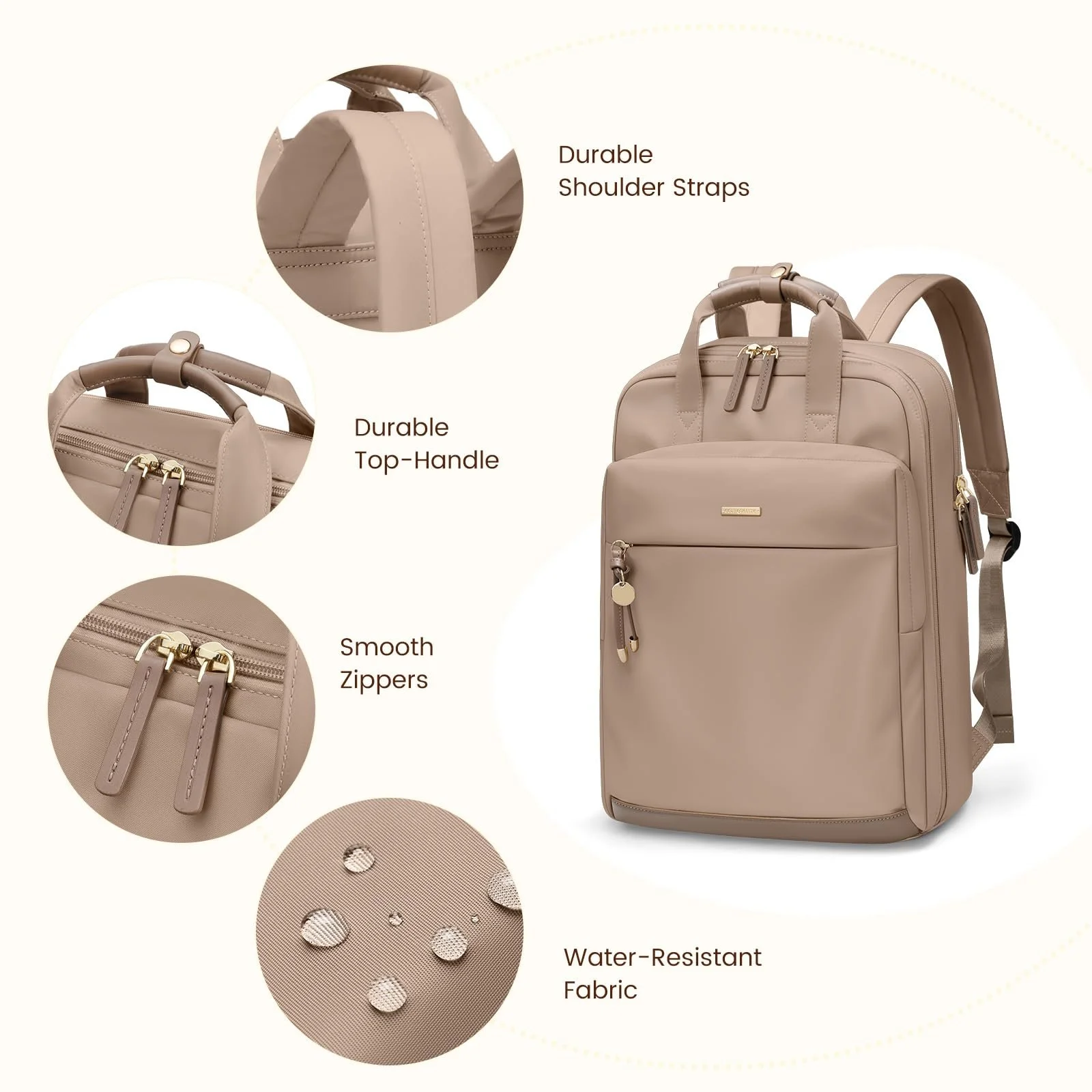 Рюкзак для ноутбука GOLF QUALITY 15.6" Black Apricot Elegant brown, фото №6 Рюкзак для ноутбука GOLF QUALITY 15.6" Black Apricot Elegant brown, фото №6