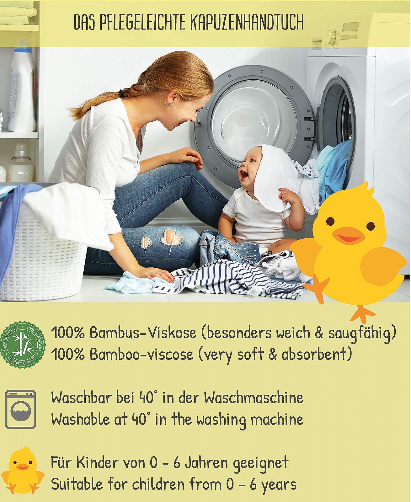 Полотенце с капюшоном HECKBO 3D цыпленок, 36x40 дюйм, фото №6