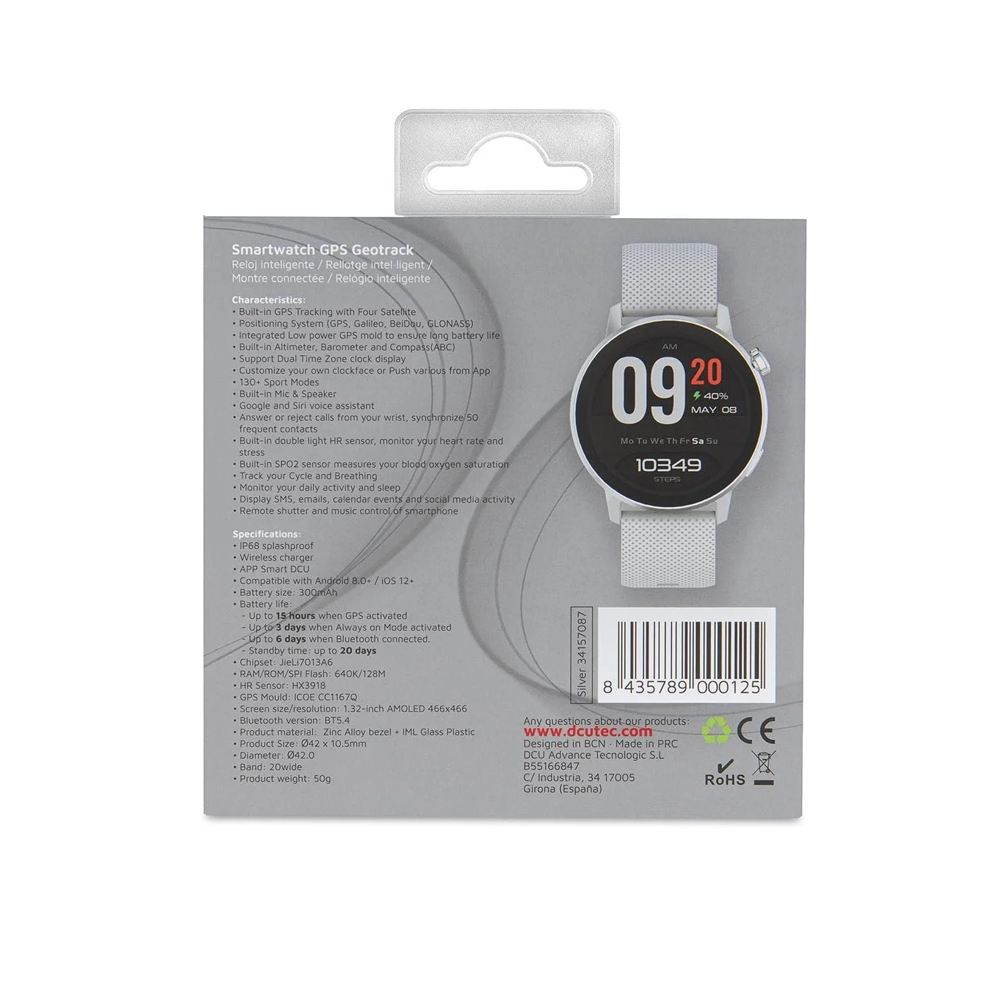 Смартгодинник DCU TECNOLOGIC Жіночий GPS, Bluetooth-дзвінки, AMOLED-дисплей 1.32 дюйма, фото №6 Смартгодинник DCU TECNOLOGIC Жіночий GPS, Bluetooth-дзвінки, AMOLED-дисплей 1.32 дюйма, фото №6