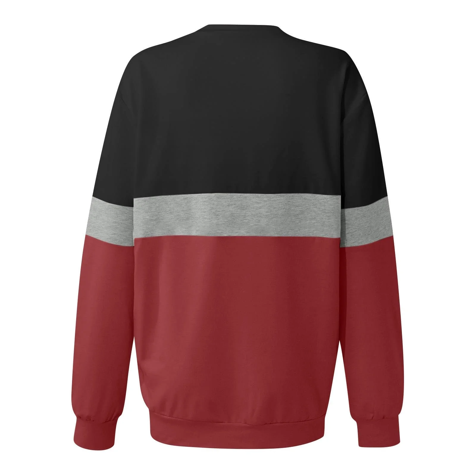 Женский свободный свитшот Lemoiitea Color Block с длинными рукавами, круглым вырезом и карманом, осенне-зимний, фото №3