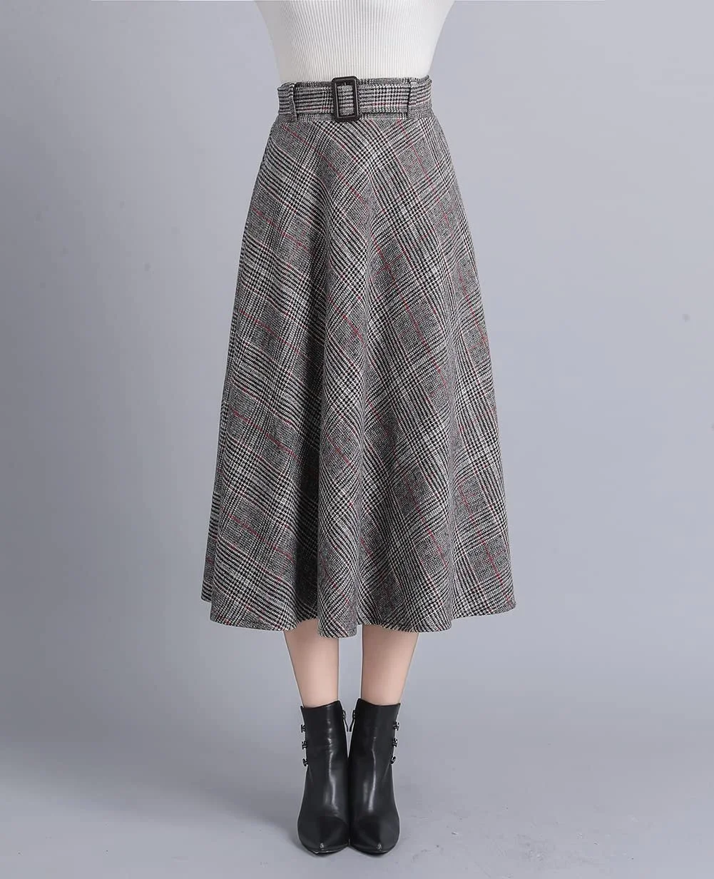 Спідниця Вінтаж Міді Еластична Висока талія До коліна Плісирована, фото №6