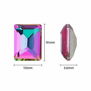 Аксесуари для нігтів Прямокутник Квадрат Блискучі Стрази 10x14мм Різні кольори 50 шт synthetic.ua - Фото 1