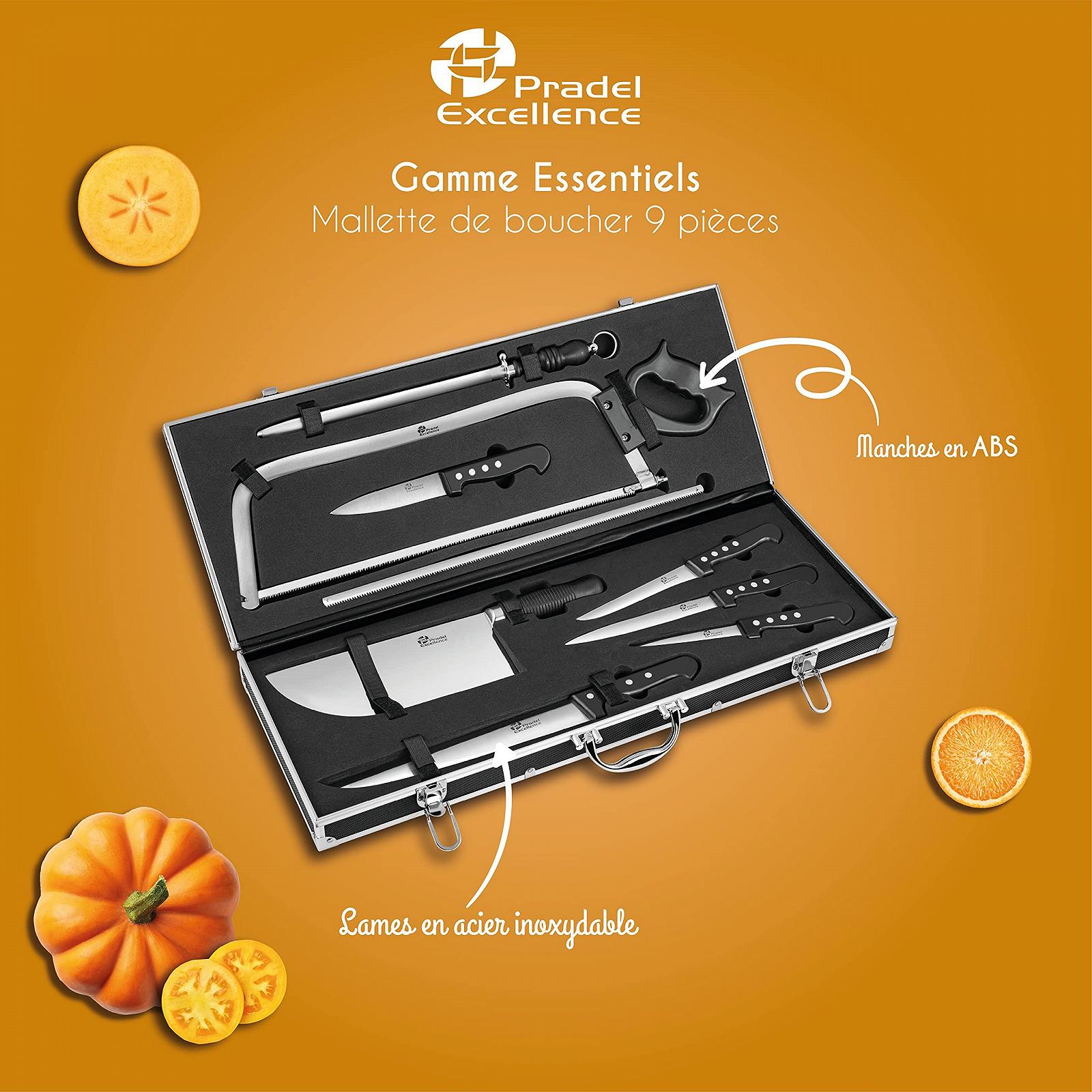 Набор ножей Pradel Excellence Essentiels Pcot001006, 9 предметов, мясной нож, пила, точилка, нержавеющая сталь, фото №5