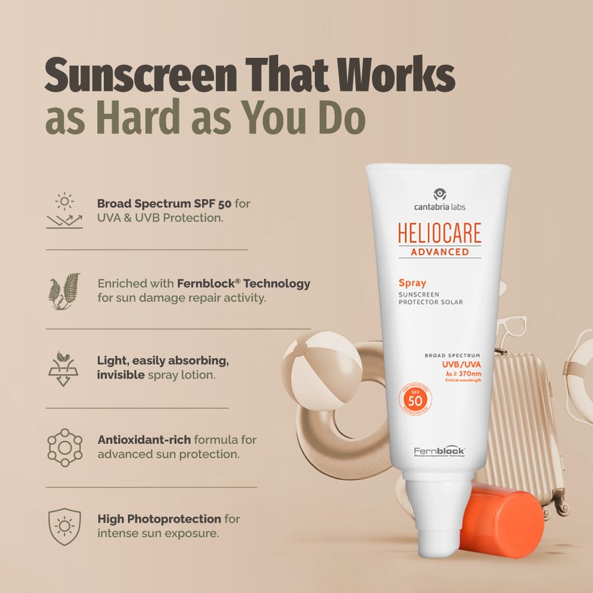 Солнцезащитный Спрей Heliocare Extreme SPF 50, фото №3