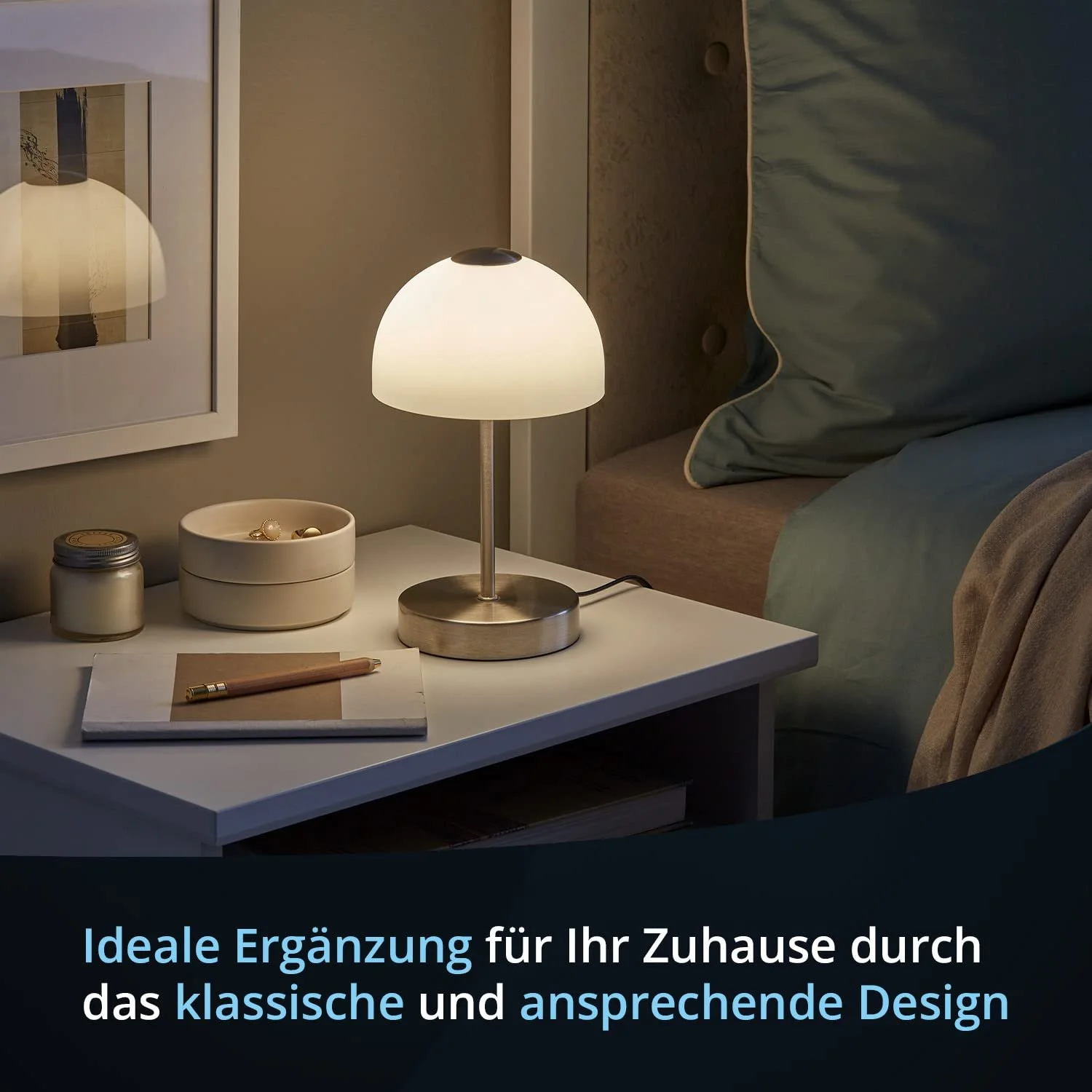 Настільна лампа KHG LED Сенсорний диммер 3000K 420 лм 5 Вт Висота 25 см, фото №4