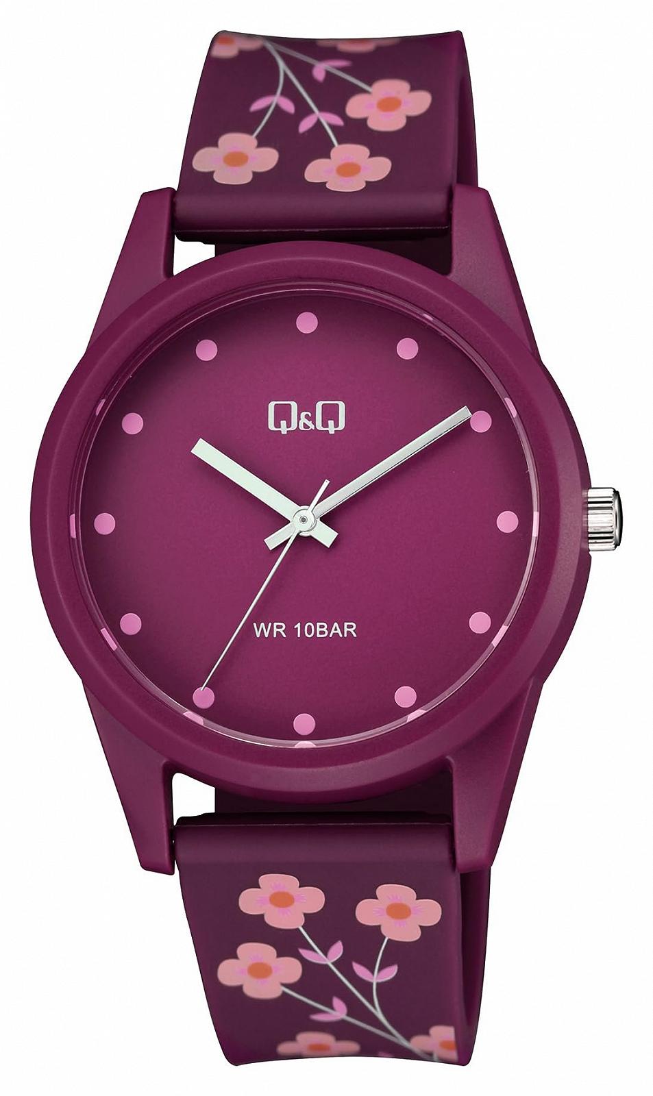 Женские часы Q&Q V08A-002VY, силиконовый ремешок, цветы, аналоговый, кварцевый, фото №5 Женские часы Q&Q V08A-002VY, силиконовый ремешок, цветы, аналоговый, кварцевый, фото №5