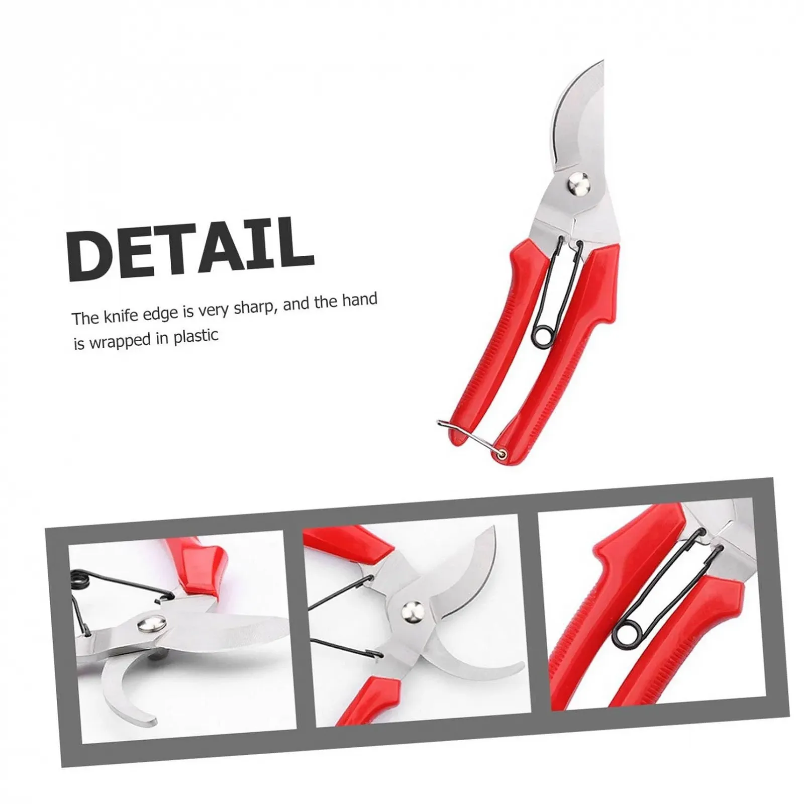 Садові ножиці Happyyami Нержавіюча сталь Червоний, фото №7