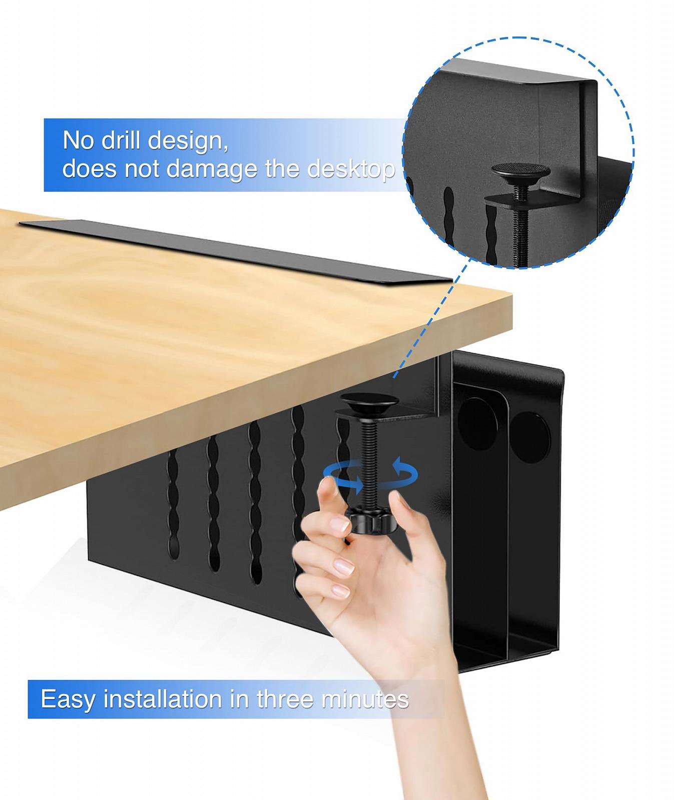 Подставка для ноутбука на стол с боковым креплением, двухслойная с держателем для ручек (Черная), фото №5 Подставка для ноутбука на стол с боковым креплением, двухслойная с держателем для ручек (Черная), фото №5